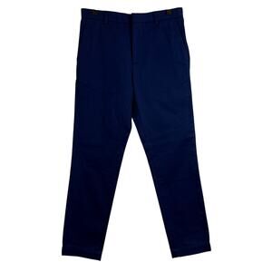 Albam England Mens Cotton Flat Front Chino Pants Navy Blue - 31